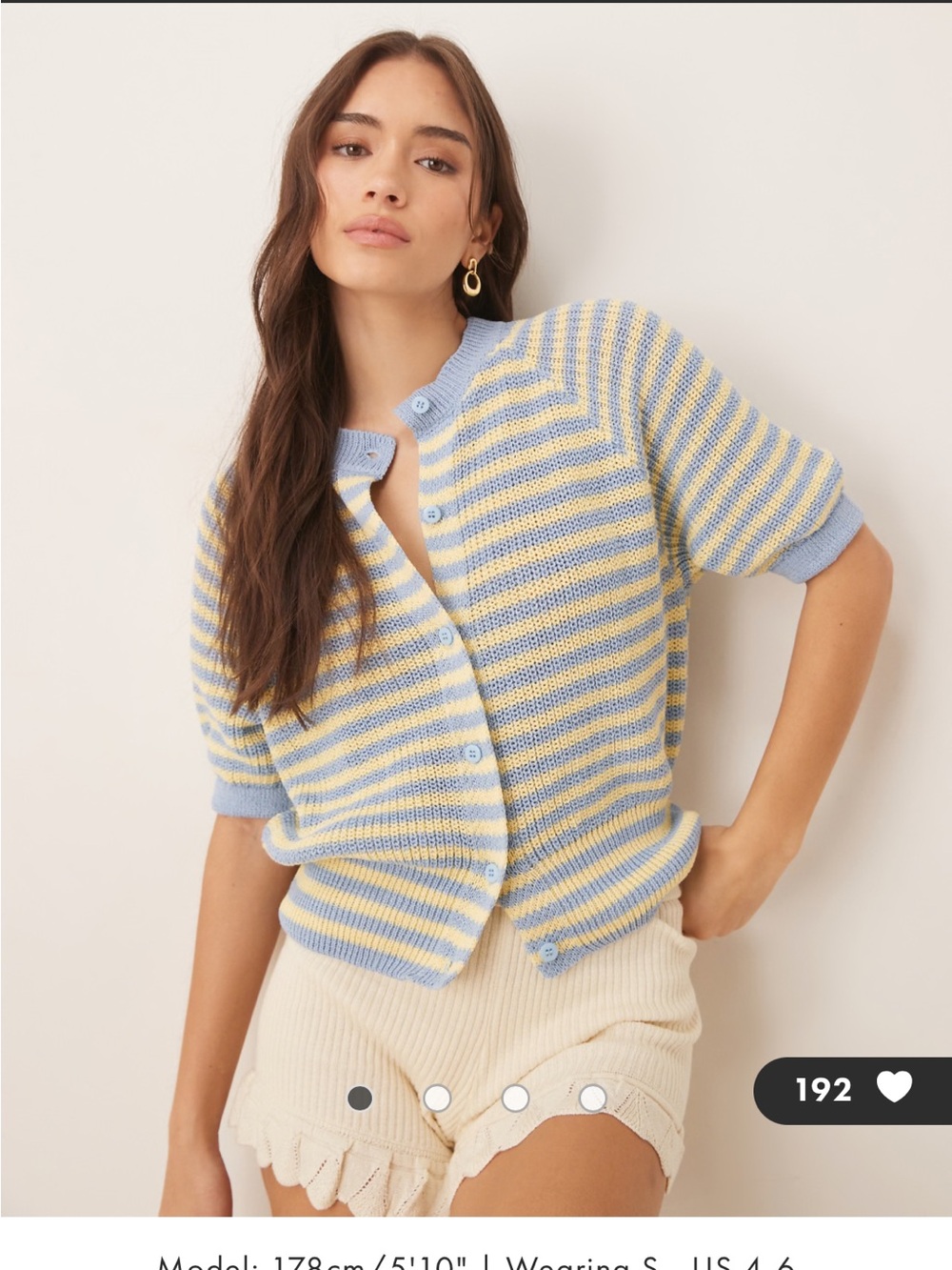 ASOS DESIGN knit cardigan with raglan sleeves in blue and yellow stripes